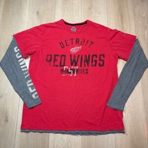 NHL Detroit Red Wings G-III Carl Banks Layered Long Sleeve Shirt Mens Large Red